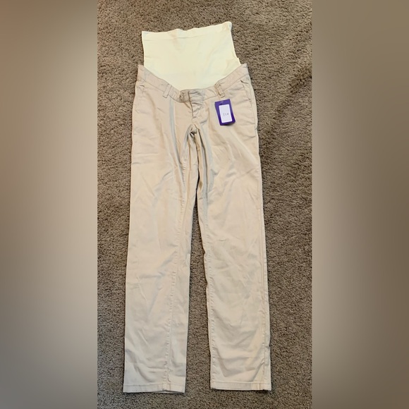 NWT Seraphine Maternity Olga Khaki Full Panel Pants 6 SEE DESCRIPTION - Picture 1 of 8